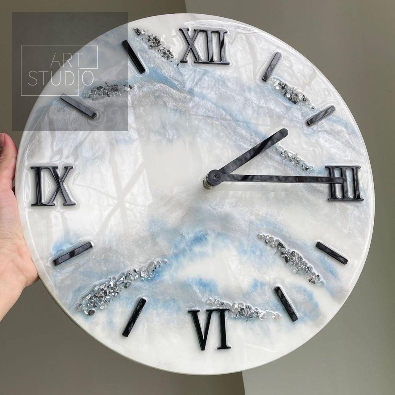 Годинник настінний круглий з епоксидної смоли EPOXY M82 30 см