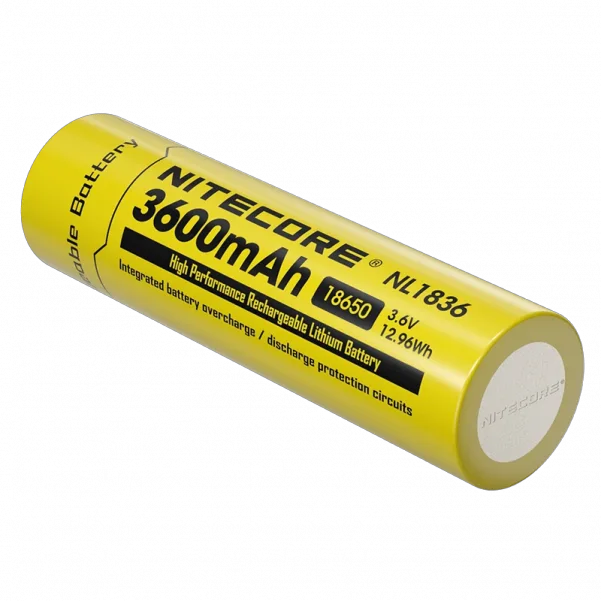 Акумулятор Nitecore NL1836 3.6V 3600mAh Li-Ion 18650 захищений (Жовтий)