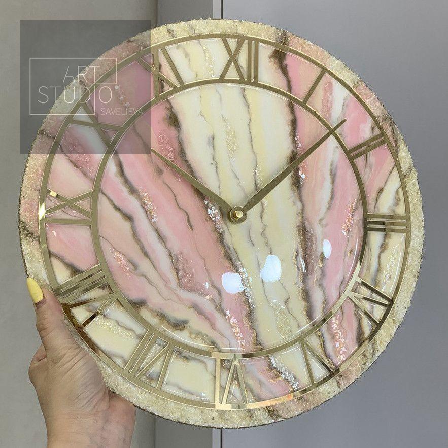 Годинник настінний круглий з епоксидної смоли EPOXY M87 30 см