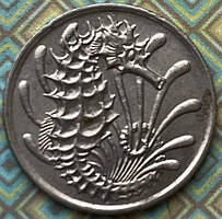 Монета Сінгапуру 10 центів 1967-85 рр.