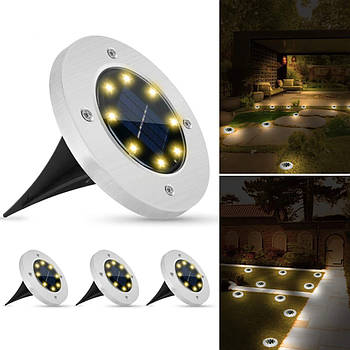 Вуличні світильники на сонячній батареї 4шт, Solar Disk / Садові ліхтарі / Світильники садові