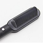 Гребінець випрямляч для волосся Hair Straightener HQT-909B, Чорний / Щітка-плеска з турмаліновим покриттям, фото 5