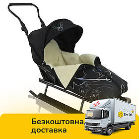 Санки Rasper з утепленим спальним мішком (7в1, підніжки, спинка, пушер, муфти, капюшон) 14025