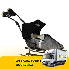 Санки Rasper з утепленим спальним мішком (7в1, підніжки, спинка, пушер, муфти, капюшон) 14027