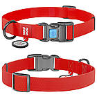 Вологостійкий нашийник для собак з QR-паспортом пряжкою-фастекс, WAUDOG Waterproof, S / Розумна амуніція для собак, фото 2