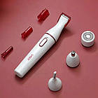 Тример жіночий 4в1 з насадками, VGR V-725 / Епілятор / Тример для носа / Електробритва / Тример для брів, фото 7