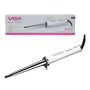 Конусна плойка для волосся 5 режимів з керамічним покриттям, VGR V526 / Конусоподібна плойка для локонів