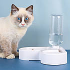 Миска для кота з автоматичною поїлкою 500 мл / Кутова поїлка у формі серця для кішок / Миска для собак, фото 5