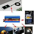 Перетворювач із чистою синусоїдою 600 Вт, UKC AC/DC 12В-220В / Автомобільний інвертор, фото 2