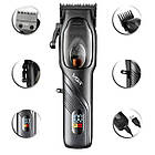 Акумуляторна машинка для стрижки з дисплеєм, 4 насадки, VGR V-269 / Тример для бороди, фото 5