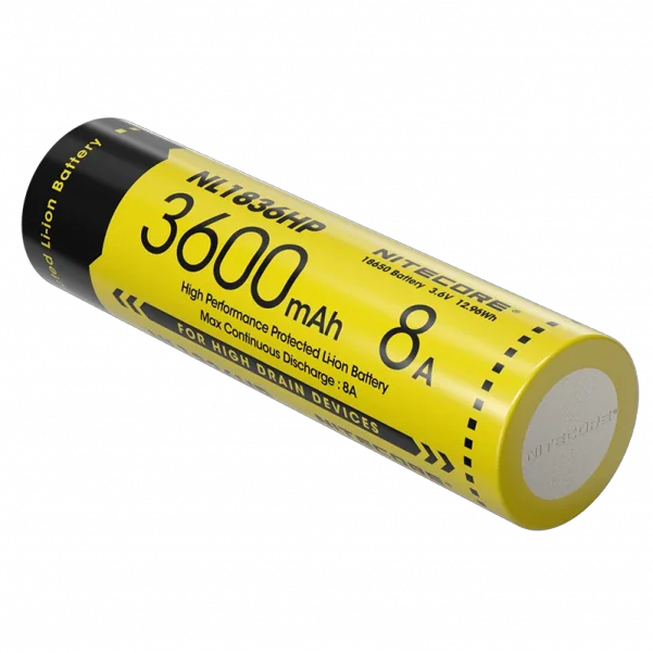 Акумулятор Nitecore NL1836HP 3.6V 8A 3600mAh Li-Ion 18650 захищений (Жовтий)