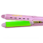 Щипці гофре для волосся з регулюванням температури, 140-210° від мережі, GM 2957W / Плойка гофре / Праска для волосся, фото 4