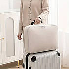 Складна дорожня сумка для подорожей 12х30х40см, Бежева / Сумка для зберігання речей / Сумка ручна поклажа, фото 3