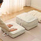 Складна дорожня сумка для подорожей 12х30х40см, Бежева / Сумка для зберігання речей / Сумка ручна поклажа, фото 4