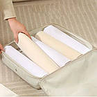 Складна дорожня сумка для подорожей 12х30х40см, Бежева / Сумка для зберігання речей / Сумка ручна поклажа, фото 8