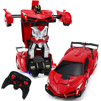 Трансформер-машинка на радіокеруванні + пульт, Червона / Машинка на пульті управління / Іграшкова машина