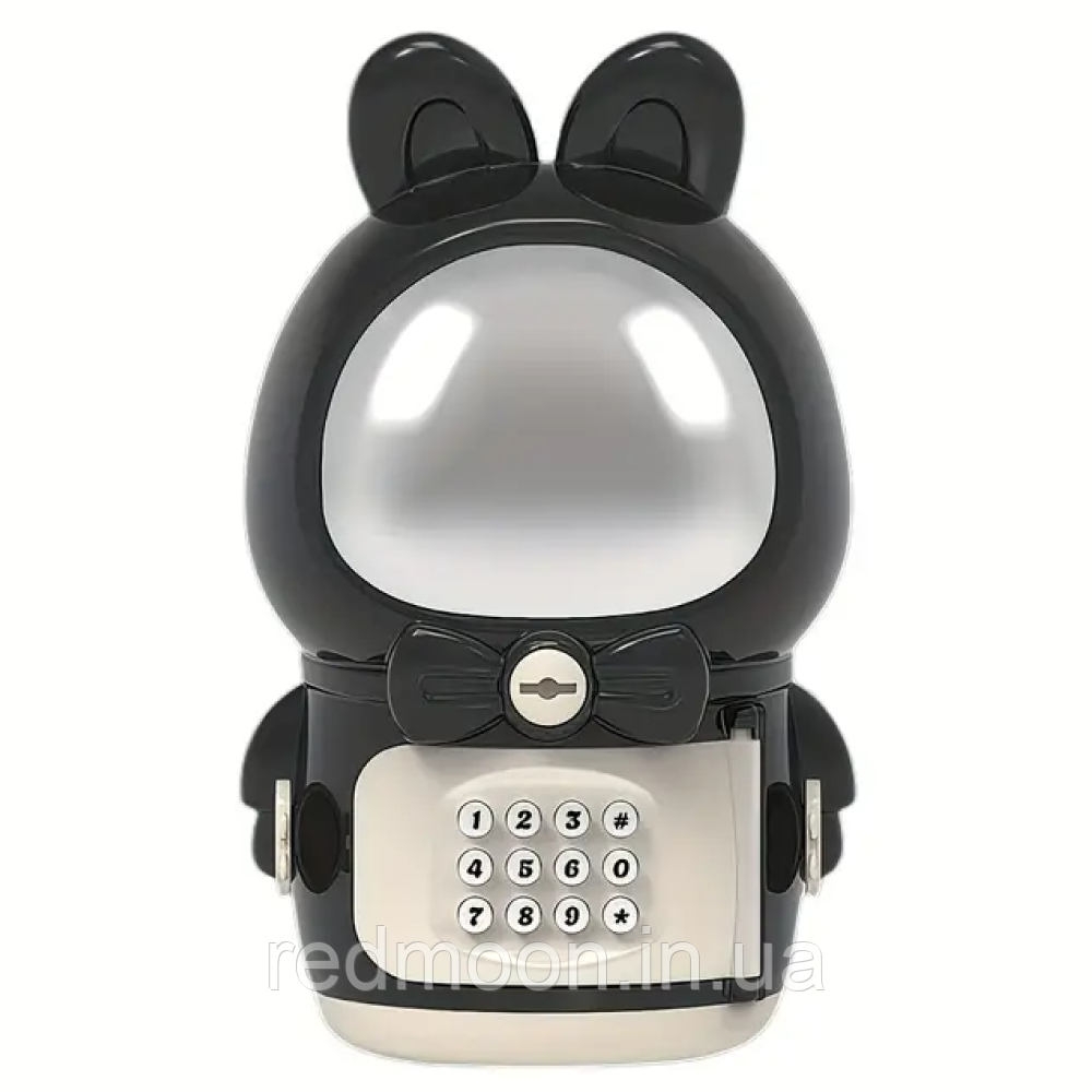 Скарбничка-сейф космонавт Space Piggy Bank, Чорний / Дитяча скарбничка з кодовим замком / Електронний сейф-скарбничка, фото 1