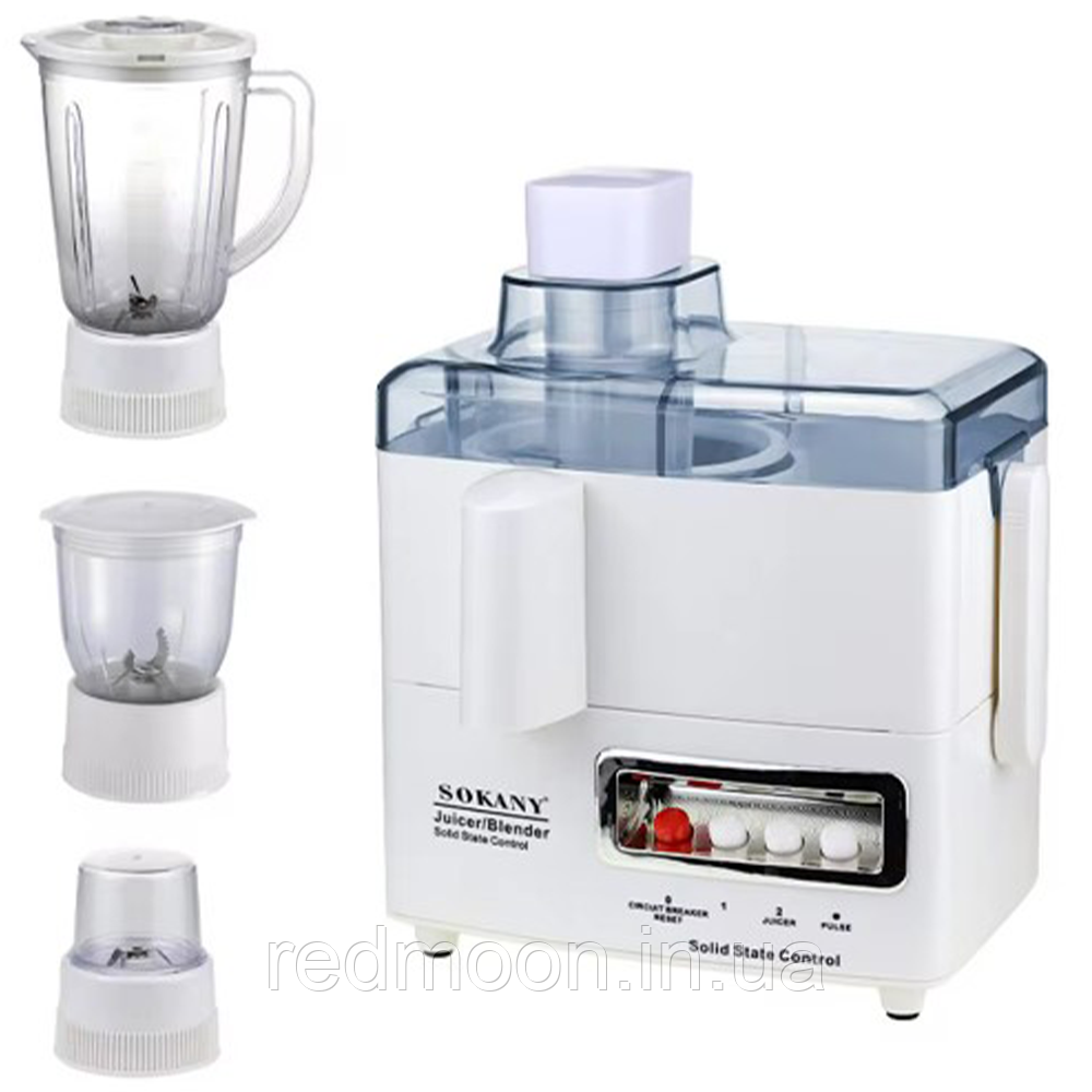 Побутова соковижималка 4в1, 800Вт, SOKANY SK-4008 / Кухонний комбайн / Соковижималка електрична, фото 1