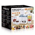 Побутова соковижималка 4в1, 800Вт, SOKANY SK-4008 / Кухонний комбайн / Соковижималка електрична, фото 9