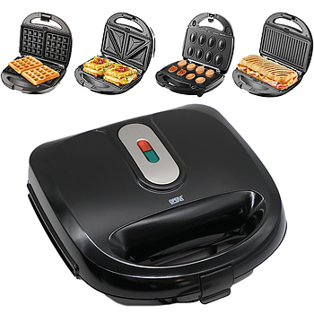 Сендвічниця зі змінними насадками 4в1, 2200Вт, OP-908 / Бутербродниця / Універсальний мультипекар
