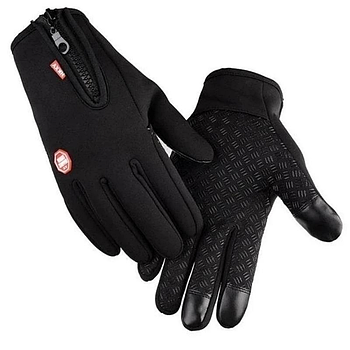 Рукавички зимові чоловічі (S-XXL), із сенсорним пальцем / Водонепроникні термо-рукавички / Теплі рукавички, M