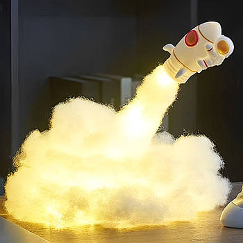 Світлодіодний нічник Астронавт на ракеті 21см, від USB, Flying Astronaut / Дитячий нічник космонавт