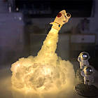 Світлодіодний нічник Астронавт на ракеті 21см, від USB, Flying Astronaut / Дитячий нічник космонавт, фото 8