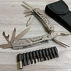 Плоскогубці багатофункціональні 21в1 + біти, в чохлі, К-725 / Мультитул в чохлі / Плоскогубці мультитул, фото 4