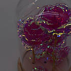 Потрійна троянда в колбі 21см, з підсвічуванням на батарейках / Три троянди під куполом / Нічник вічна троянда, фото 6