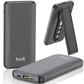 Повербанк із швидкою зарядкою 10000мАч, Budi PB802TB / Портативний зовнішній акумулятор / Складний павер банк