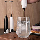 Електричний капучинатор для молока, на батарейках, Milk Frother, Білий / Спінювач для молока і вершків, фото 4