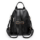 Жіночий рюкзак з екошкіри 29х23х14см, Чорний / Сумка-рюкзак / Маленький рюкзак / Міський рюкзак, фото 7