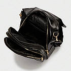 Жіночий рюкзак з екошкіри 29х23х14см, Чорний / Сумка-рюкзак / Маленький рюкзак / Міський рюкзак, фото 8