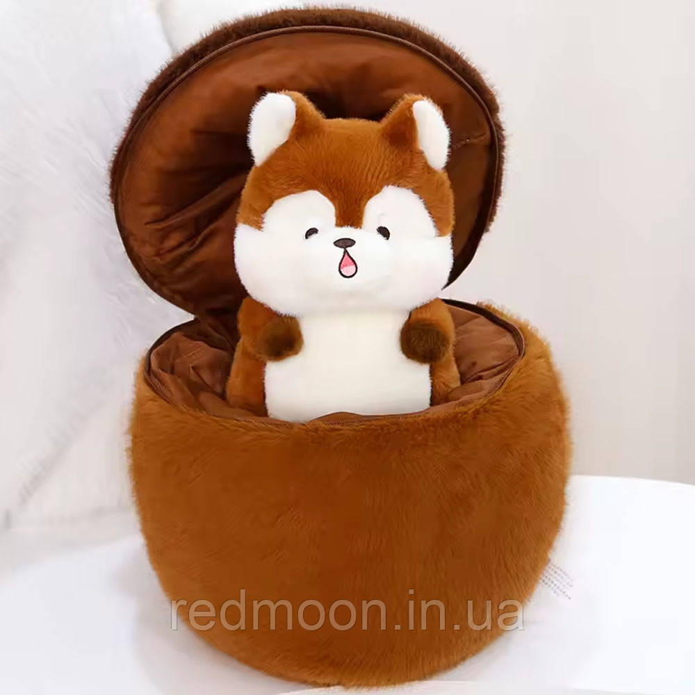 М'яка плюшева іграшка білка в горісі, 26 см / М'яка іграшка / Дитяча іграшка / Іграшка плюшева, фото 1