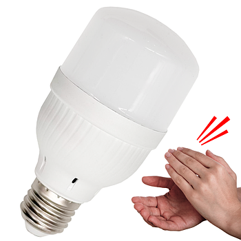 Світлодіодна лампочка з датчиком звуку 9Вт в патрон Е27 / LED лампочка в цоколь / Лампа реагуюча на звук
