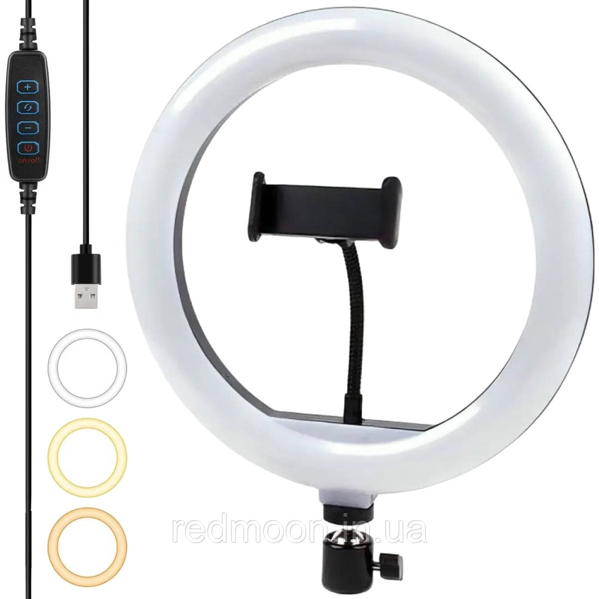 Кільцева Led лампа, 30см, з USB, YQ / Лампа для тик ток / Світлодіодна лампа для фотосесій / Селфі лампа