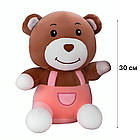 М'яка іграшка "Ведмедик" 30см, Рожевий / Плюшевий ведмедик / Плюшева іграшка обіймашка / Ведмідь іграшка, фото 6