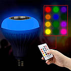 Лампа світлодіодна з колонкою (RGB/Bluetooth/12Вт/E27) / Смарт лампа / Розумна лампочка / Лампа-колонка, фото 3