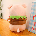 М'яка іграшка (50см) Свинка-бургер / Плюшева іграшка свинка / Іграшка-обнімашка / Іграшка-подушка, фото 4