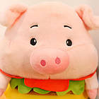 М'яка іграшка (50см) Свинка-бургер / Плюшева іграшка свинка / Іграшка-обнімашка / Іграшка-подушка, фото 5