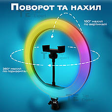 Набір для блогера 5 в 1 RGB настільна настільна кільцева лампа 30 см лампа для селфі лампа для тік току, фото 5