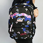 Шкільний рюкзак для дівчинки 43х20х31см, Веселка, Чорний / Рюкзак для школи / Портфель для школи / Рюкзак шкільний, фото 5