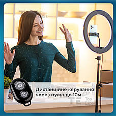 Набір для блогера 5 в 1 кільцева лампа 26 см зі штативом на 2 м лампа для селфі лампа для тік тока, фото 6