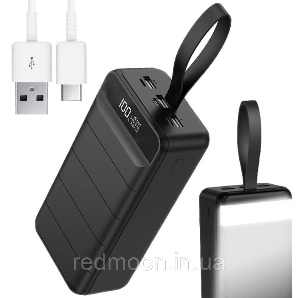 Повербанк з ліхтариком 50000мАч, KP-95 / Power Bank / Павер банк / УМБ / Портативний зовнішній акумулятор, фото 1