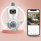WIFI камера відеоспостереження в патрон Е27, на 2 камери, 2Мп, PTZ-Lamp / Камера лампочка / Подвійна відеокамера, фото 7