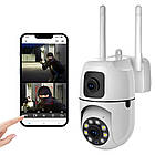 Комплект 2 шт Вулична камера відеоспостереження WiFi, від мережі, Dual Lens E10 / Вайфай камера / Камера спостереження, фото 4