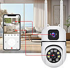 Комплект 2 шт Вулична камера відеоспостереження WiFi, від мережі, Dual Lens E10 / Вайфай камера / Камера спостереження, фото 5