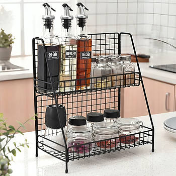 Органайзер для кухні, 2 яруси, 35,5х30х16см / Настільний органайзер для косметики / Полиця органайзер на кухню