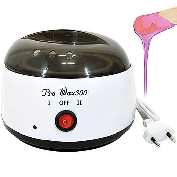Воскоплав банковий з терморегулятором 500 мл ProWax300, Білий / Нагрівач для воску / Воскоплав для епіляції