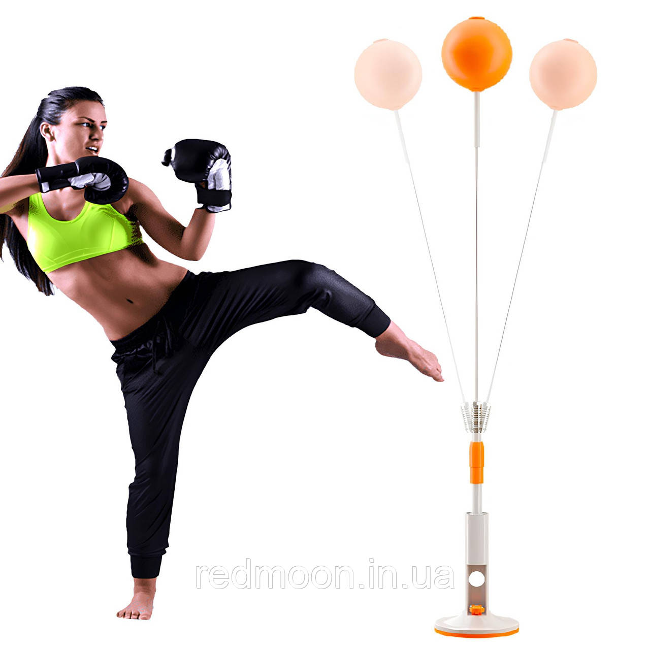 Підлогова груша для боксу 154см, на присоску / Груша боксерська на підлогу / Стійка для боксу / Швидкісна груша, фото 1